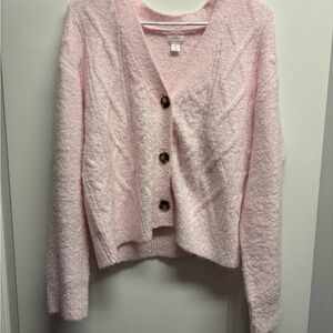 Auden Pink Button-Up Cardigan Sweater